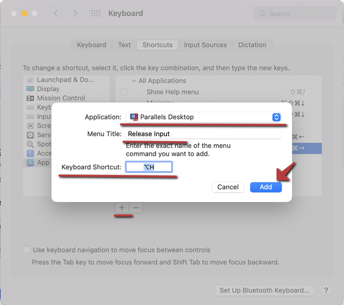 KB Parallels Remap "Release Input" (Ctrl+Option) Parallels Desktop